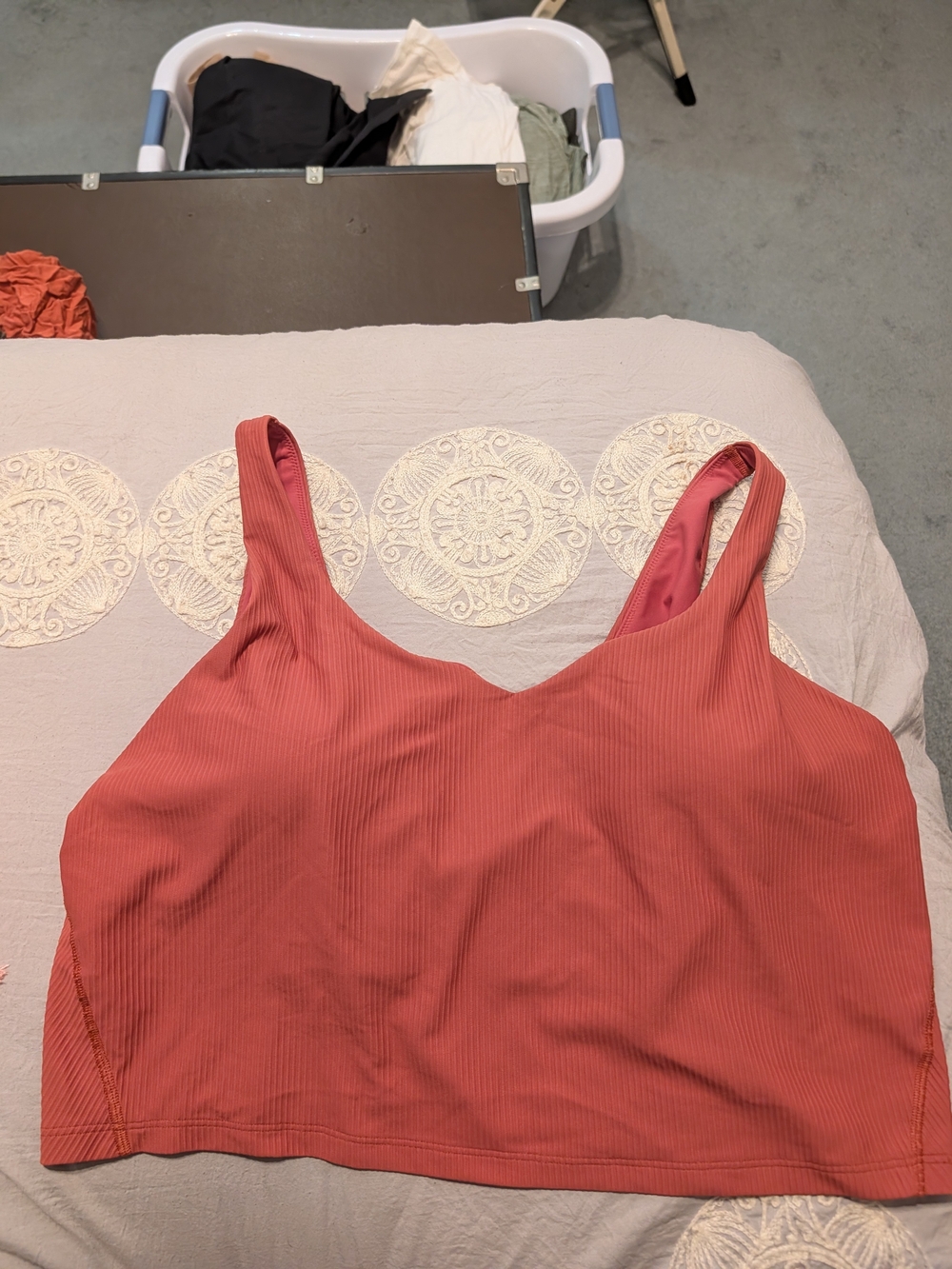 Old Navy Ribbed Scoop Bralette - Rose Clay